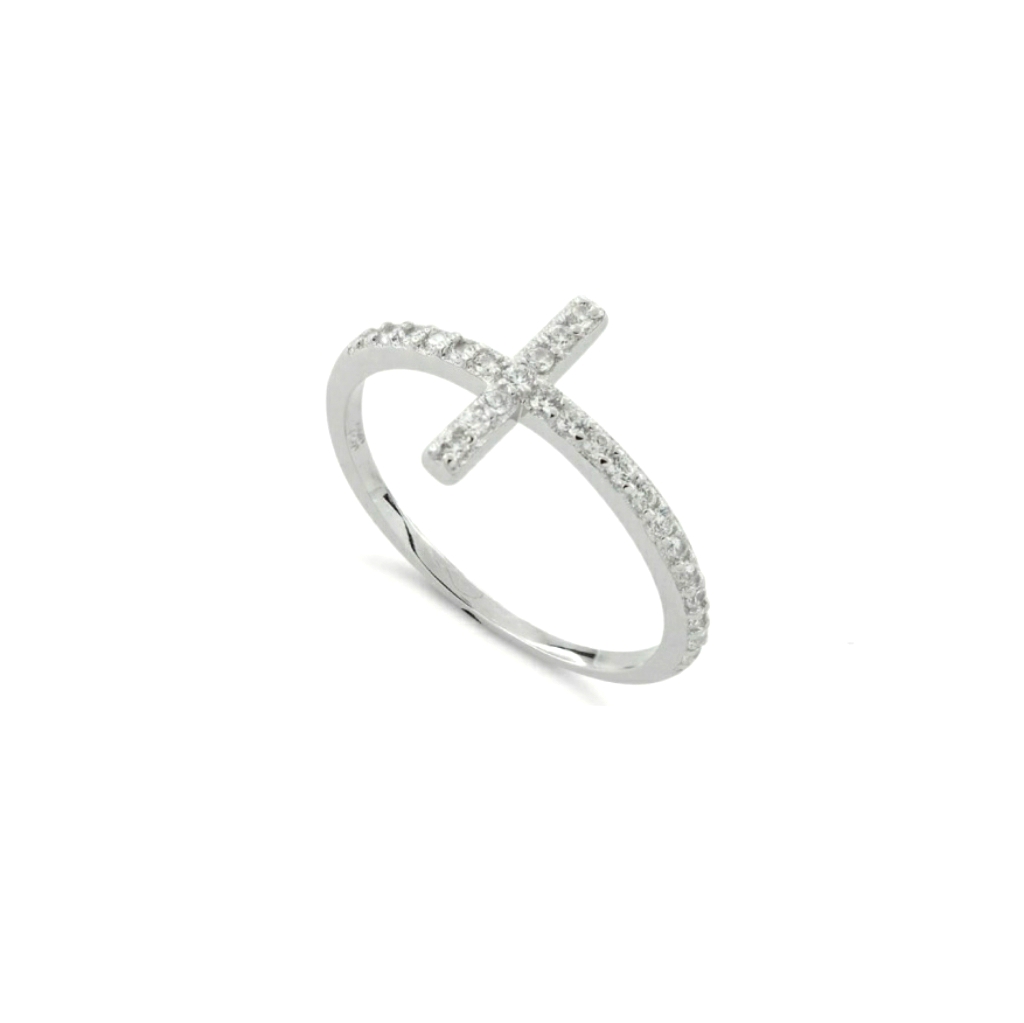 Midi Cross Sterling Silver Ring